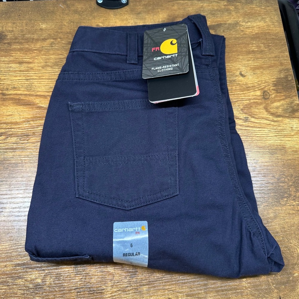 NEW Carhartt FR Flame Resistant Work Pants 6 Regular Navy 102689-410 CAT 2